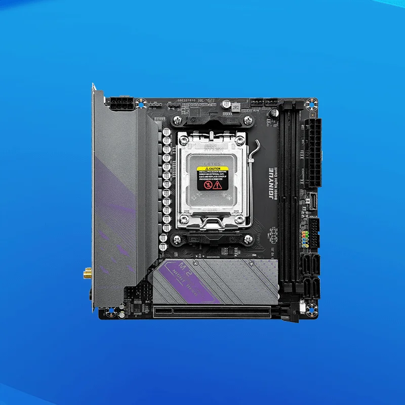 Imagem -02 - Jginyue Am5 Placa-mãe Suporta Processadores Cpu Amd Ryzen Ddr5 Memória Ram de Canal Duplo Itx B650i Night Devil