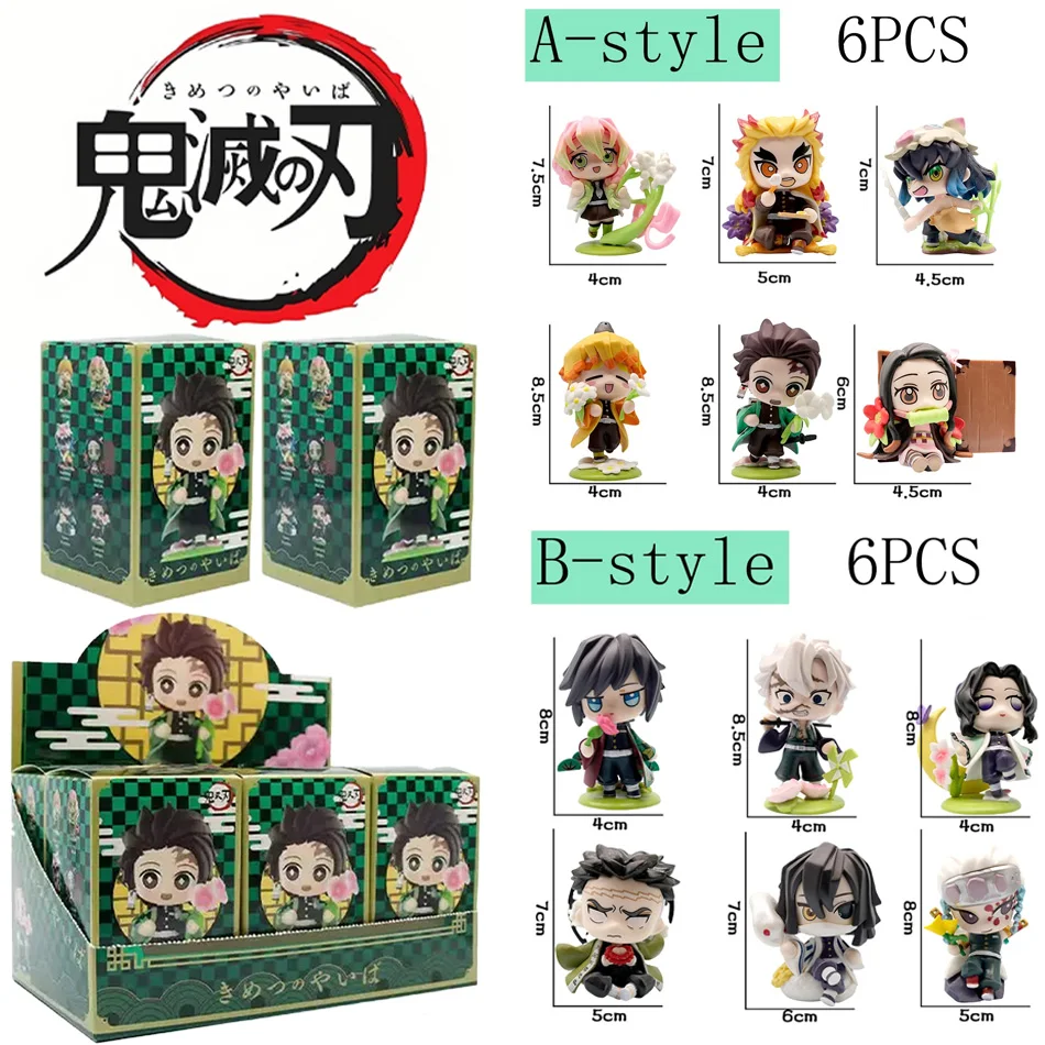 Demon Slayer Tanjiro Kamado Nezuko Figurka Anime Kreskówka Blind Box Kreatywna Personalizowana Statuetka Model Ozdoba Niespodzianka Zabawka Prezent