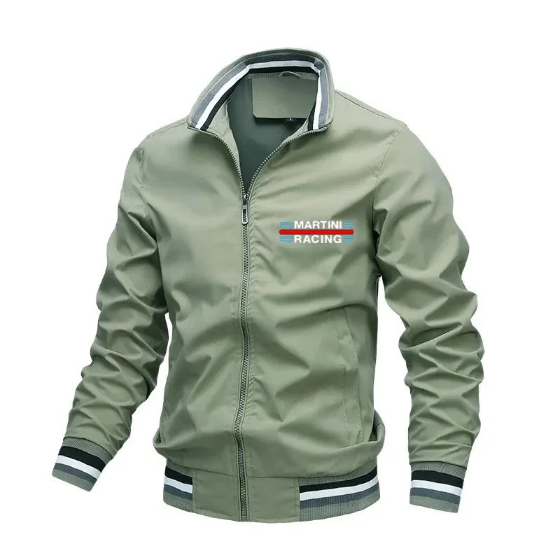 

Martini Racing Men's Coat Thin Sunscreen Skin Zipper Hooded Windbreaker Sports Pilot Jacket Beach Parkas Cycling Tops Plus Size