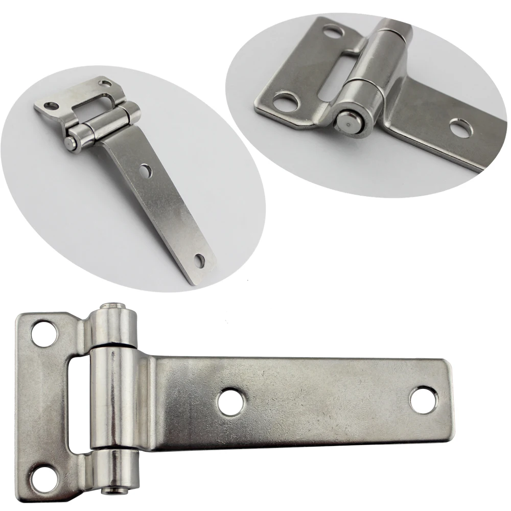 2PCS Hinge 304 Stainless Steel T Type Container Hinges Deck Cabinet Door Hinge for Marine Boat Yacht Accessories 135x58x27mm