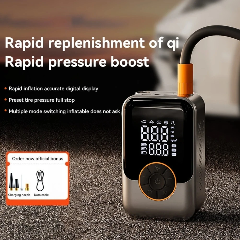 

Portable Air Pump Wireless Car Tire Inflator Electric Air Compressor LCD Display Air Injector For Bike Car Motorcycle Tyre Ball
