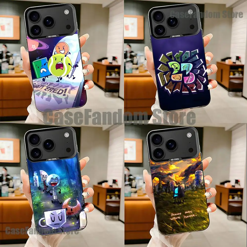 

B-Battle for Dream I-Island BFDI Black Matte Shockproof CoverPhone Case For iPhone 17,16,15,14,13,12,11,Pro,Max,Plus