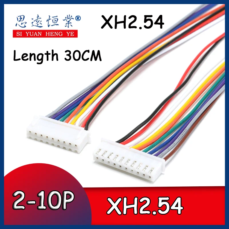 10PCS Single-head XH2.54-2/3/4/5/6/7/8/9/10P electronic terminal cable tinned long 30CM cable