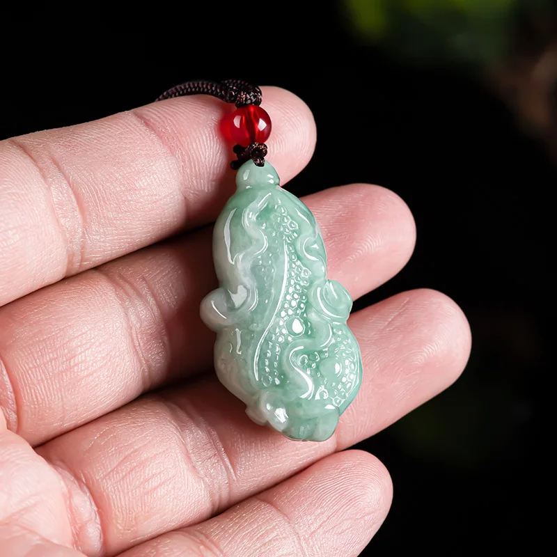 Green Myanmar Jadeite Cabbage Pendant Necklace Stone Vintage Luxury Charm Real Jewelry Natural Gemstone Burmese Jade Designer