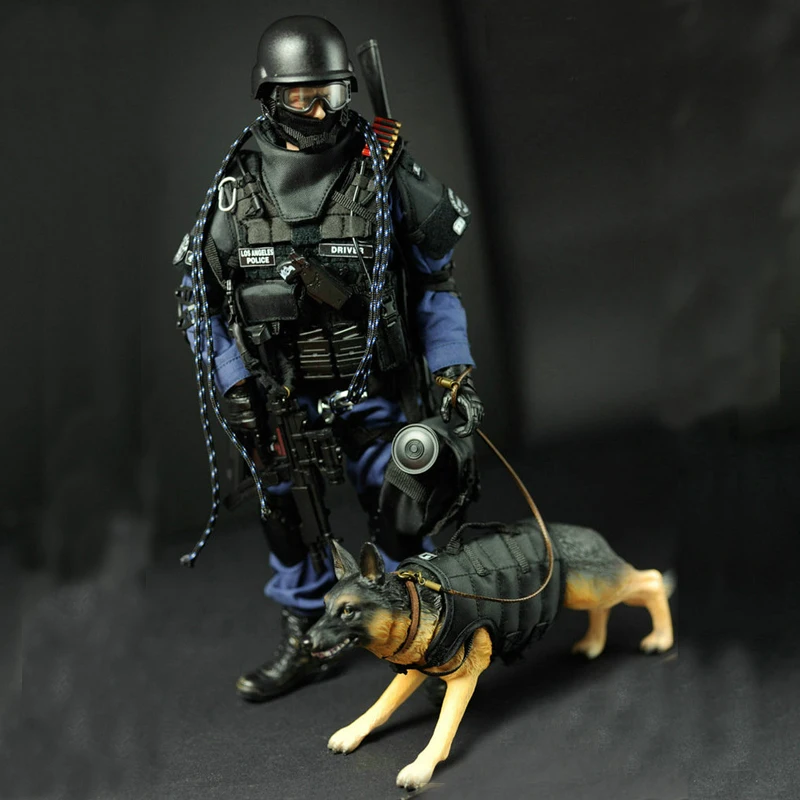 1/6 Schaal 30Cm Swat Solider Figuur Politiehond Set Model Leger Speelgoed Soldaat Actiefiguren Jongens Speelgoed