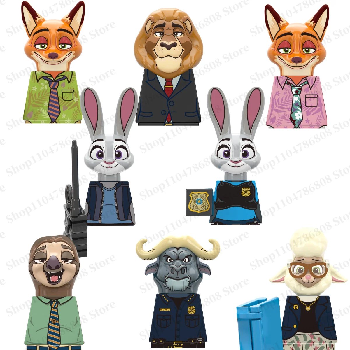 

Zootopia2 Disney anime movie figurine Nick Judy Chief Bogo model building blocks children's gift brick toys