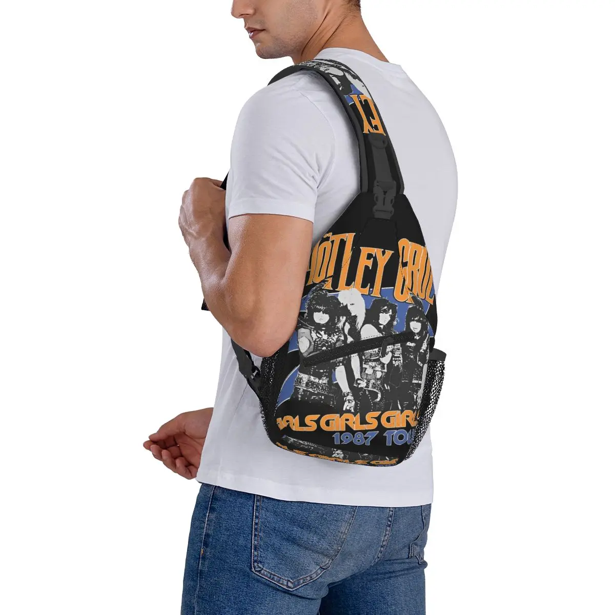 2024 Hot Sale-Motley-Crued Rock Band '87 Tour Small Sling Bag Chest Crossbody Shoulder Sling Backpack Daypacks Men Women Satchel