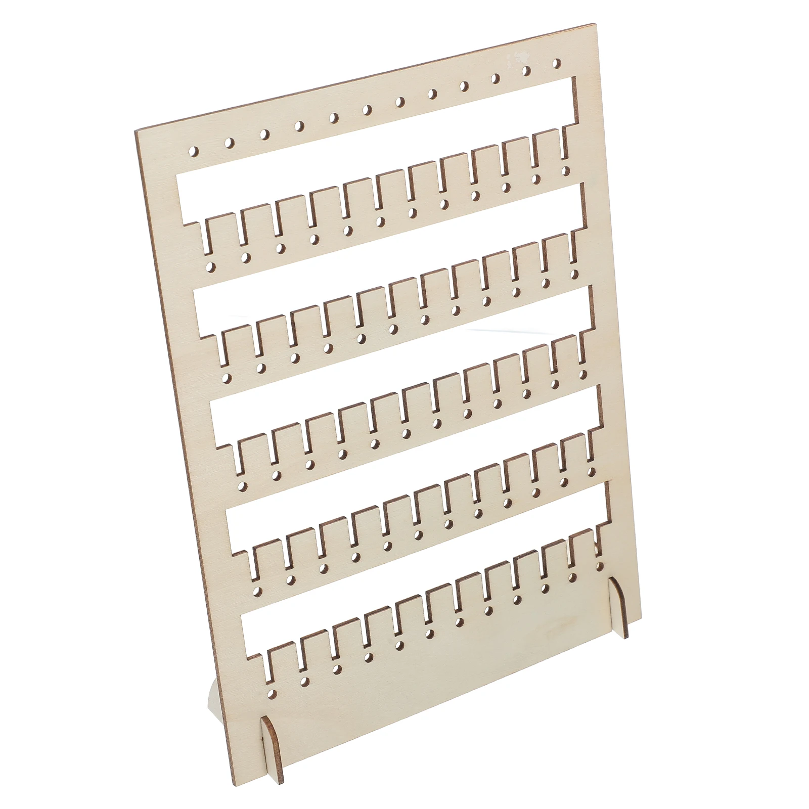 

Wooden Jewelry Storage Rack Khaki Adjustable Display Angles Necklace Stand Pegboard Organizer Craft Shows Home Decor Exhibitions