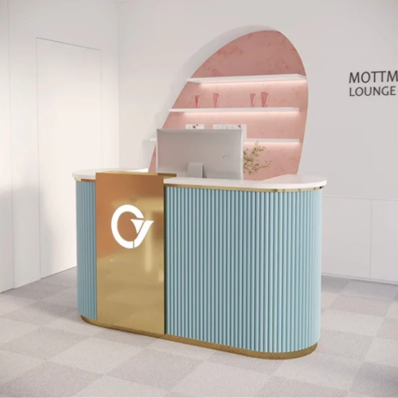 

Promotional Table Professional Office Furniture Front Desk Reception Counter Clothes White Cosmetics Home Bank Church Black Room