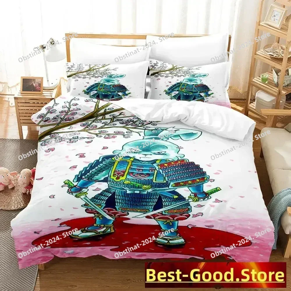 Samurai Rabbit Bedding Set Single Twin Printed Bed Set With Pillowcase Bed Duvet Cover Soft Single Double Queen Super King Size