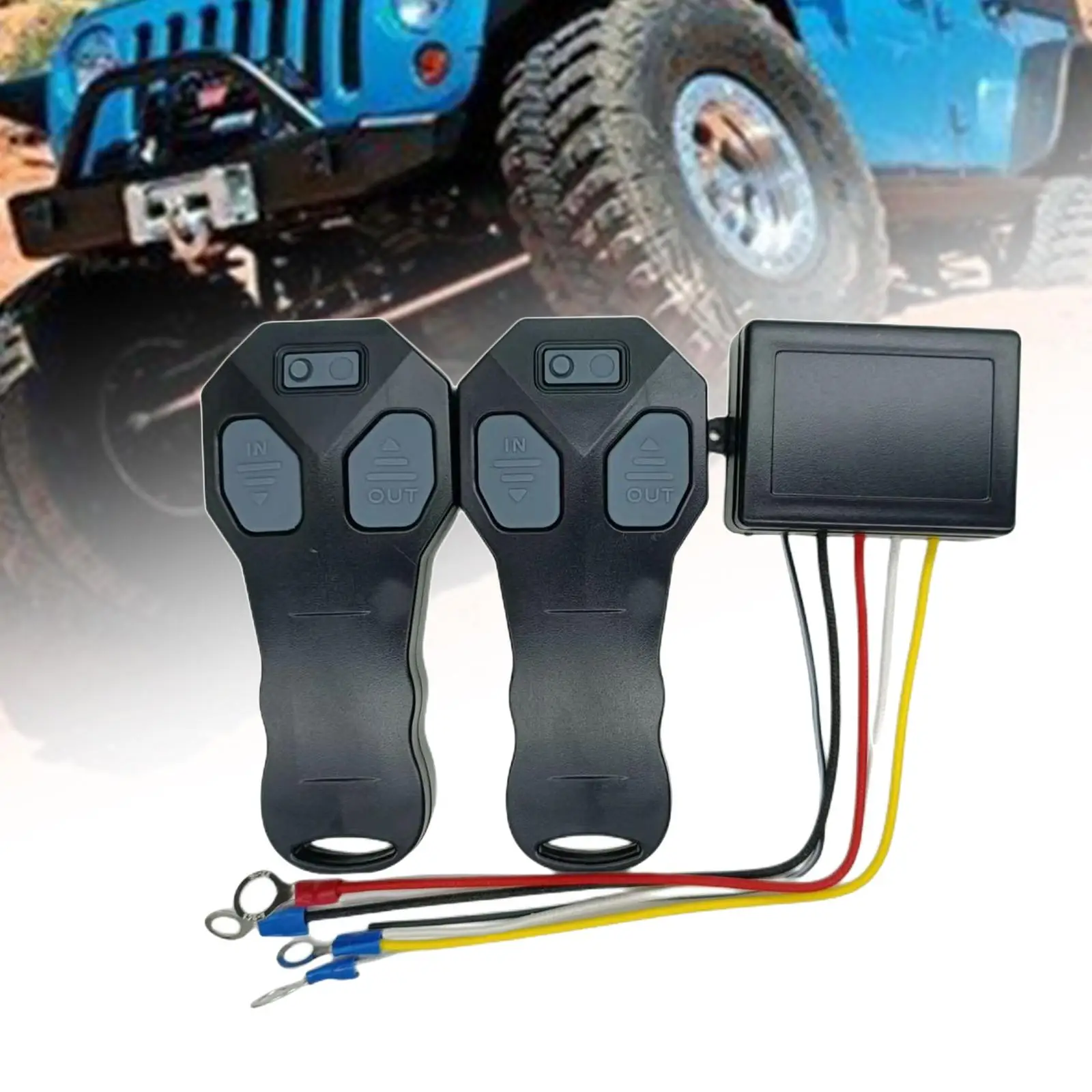 Kit de controle remoto de guincho sem fio com luz indicadora 2 interruptor de fone de ouvido de controle remoto elétrico 12V 24V para veículo caminhão