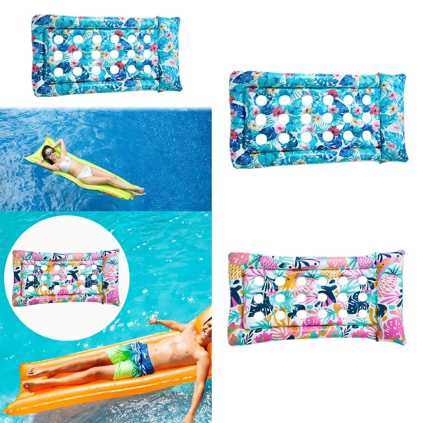 

Inflatable Pool Float Mat Water Lounger Adults Water Toy Lounge Beach Float for Travel Water Sports Swimming Pool Beach Indoor