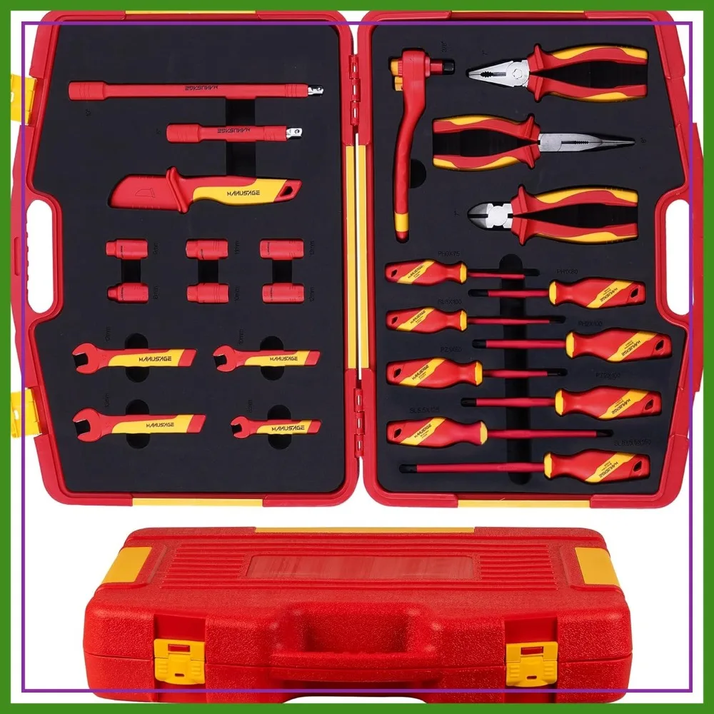 

25PCS VDE Insulated All-in-One Tool Set for Automotive Repair Compatible with Tesla Model 3 Y Cybertruck