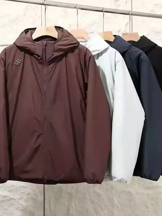 

Мужская повседневная теплая легкая куртка с капюшоном из технологичного хлопка с наполнителем из волокна Sorona для осени и зимы, модный городской стиль