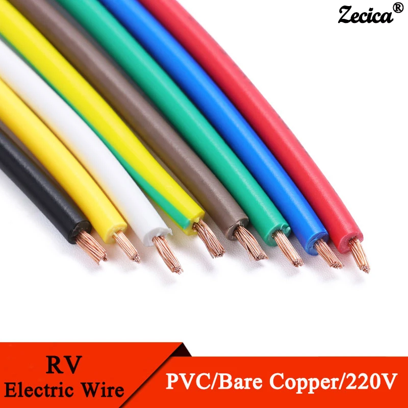 2~10m RV Copper Wire PVC Electrical Extension Cable Single-Core Multi-Stranded Hookup Building Wire For Car Audio Wires Motor