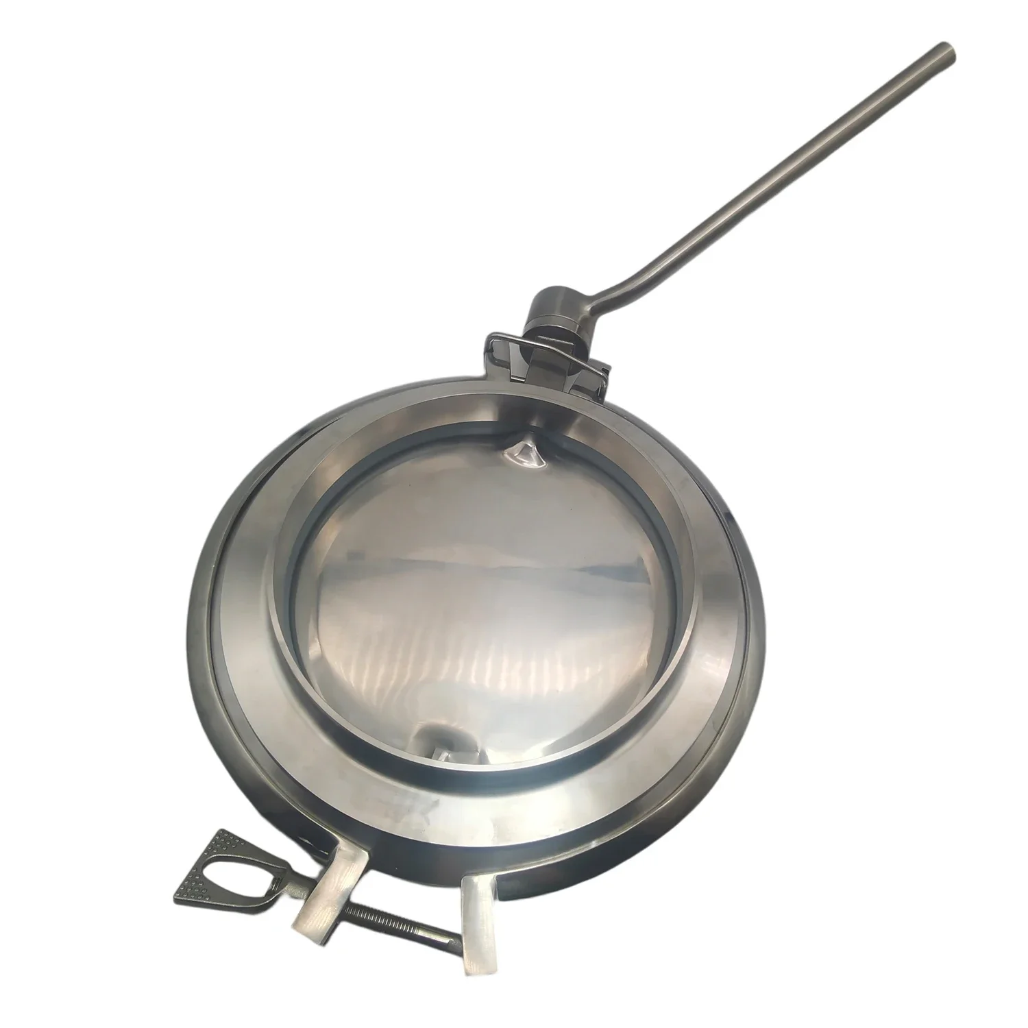 DN200 Sanitary Manual Rotary Powder Valve Food Grade SS304 Weld Connection Powder Butterfly Valve