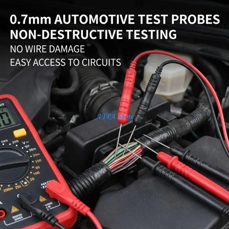 

U13C Pair Miniature Circuit Test Probes Fine Point Test Needle Upgrades Designs for Automotive Repair Man & DIY Enthusiasts