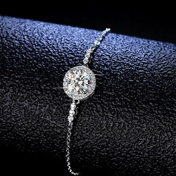 Platinum PT950 big stars with moissanite diamond bracelet moissanite round package simple women's diamond bracelet