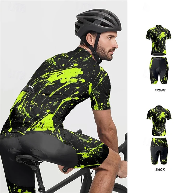 

Cycling Jersey Set Men Short Sleeve Cycling Clothing Bicycle Wear Jersey Kit Bib Shorts Gel Pad Mtb Triathlon