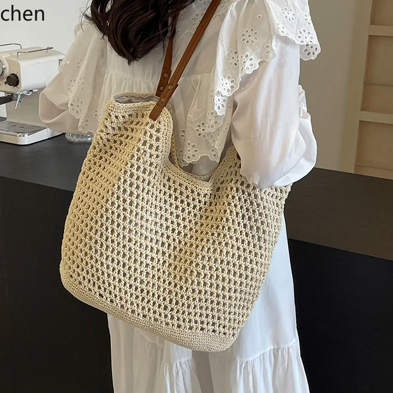 

HTT hand-woven bag wool crochet DIY material bag large capacity new creative versatile gift