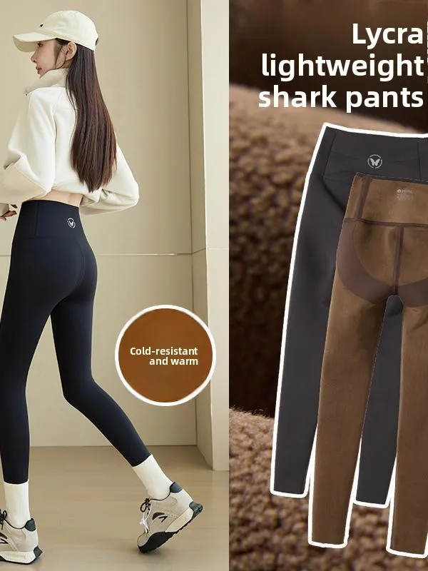 

Женские утепленные брюки для йоги с высокой талией и перекрестным поясом, моделирующие фигуру, осенне-зимние, укороченные (7/8)