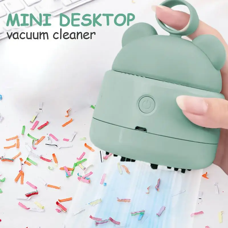 Small Desk Vacuum Cleaner Desktop Vacuum Cleaner Crumbs Table Dust Vaccum Cute & Stylish With Silicone Handle -Speed Wireless