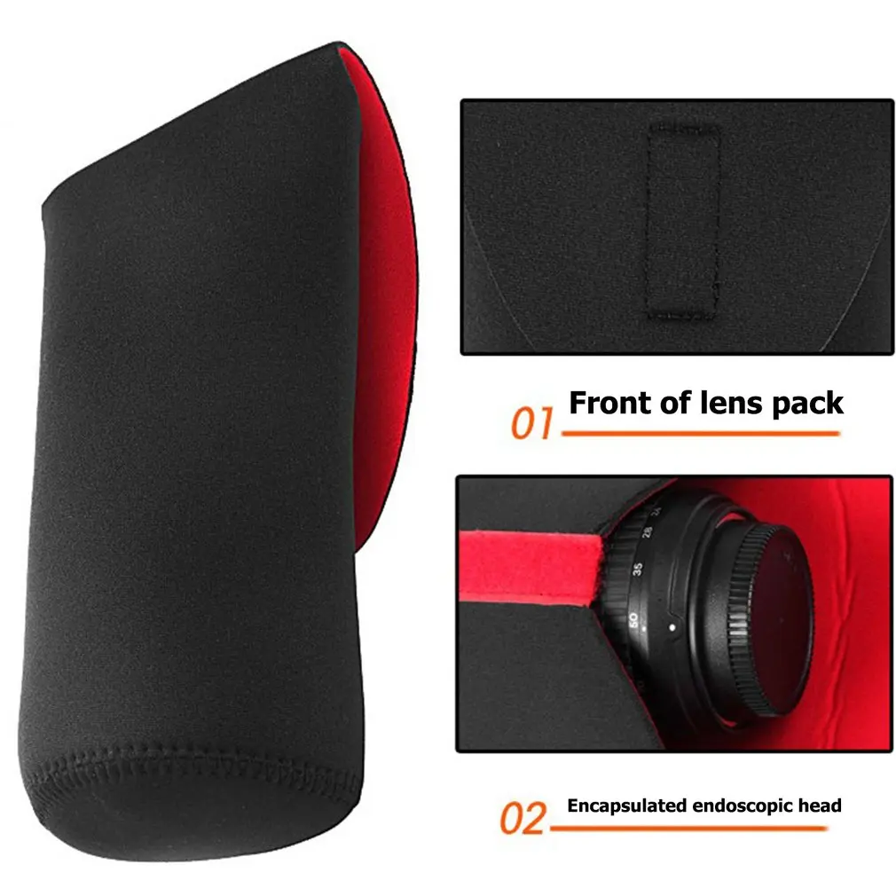 Camera Lens Bag Waterproof Camera Lens Pouch Bag Case For Canon Nikon Sony DSLR Camera Lens Bag Camera Lens Protector Pouch Bag