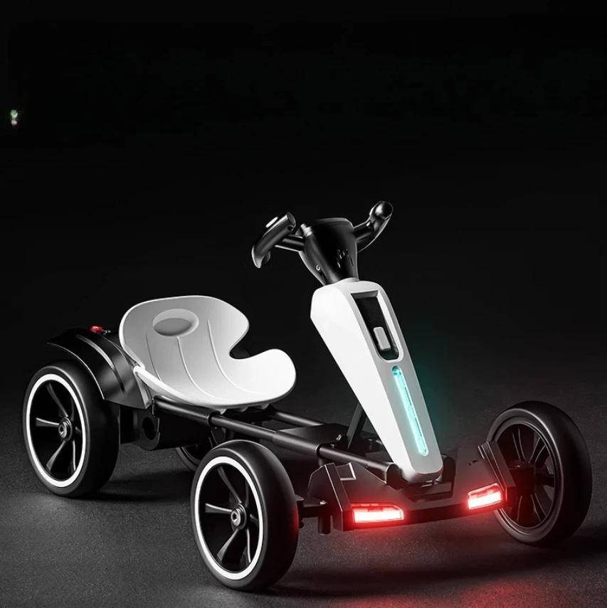 Electric four-wheel kart can be folded, boys and girls can sit, portable with remote control and installation-free.