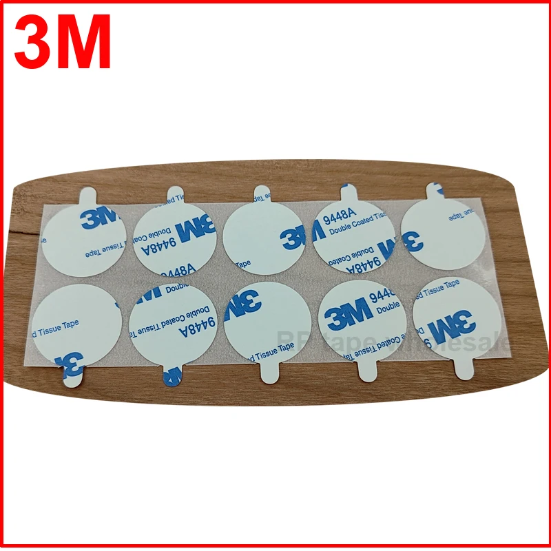 3M 9448 Die Cut Round/Square Circle Disc Sticker for Wax seal Candel Stampe Bond, with remove Tab -- Diameter 10/15/20/24.5/30mm