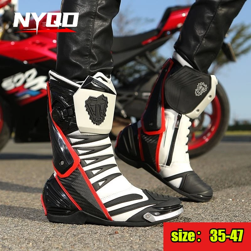 

JG WOLVES Motorcycle Boots Men Nine Strand Wolf Riding Shoes Protective Racing Gear motocross boots נעלי רכיבה לאופנוע כביש