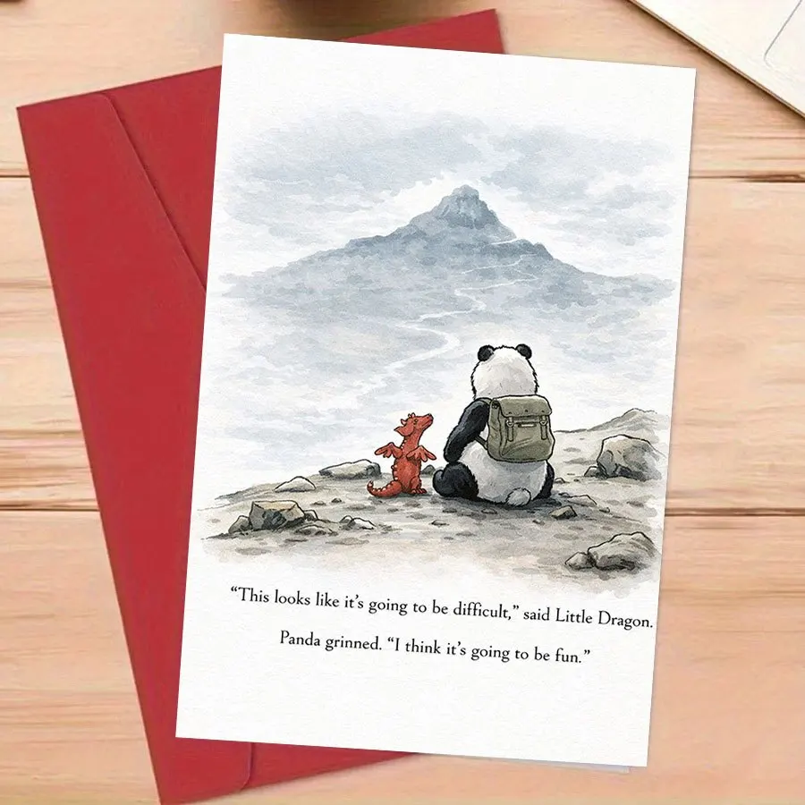 A Single Greeting Card Along with One Envelope, Designed for Friends to Convey Encouragement And Positivity While Tackling