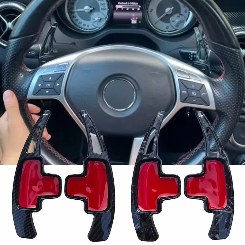 Car Steering Wheel Paddle Shift Extension Shifters DSG For Mercedes Benz A B M Class W176 W246 GLK SLK CLA GLA Sticker styling
