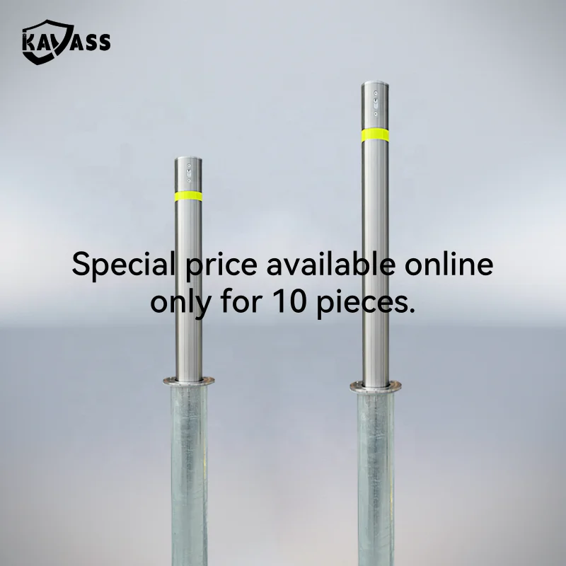 KAVASS Lockable Vehicle Retractable Traffic Rising Telescopic Vehicle Retractapost Steel Security Bollard