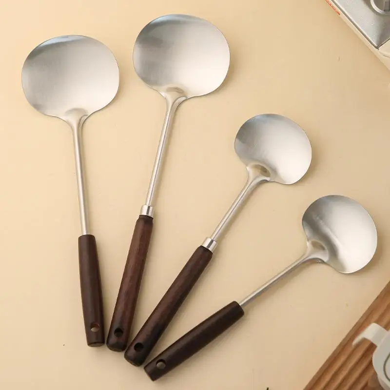 Stainless Steel Cooking Utensil Non-stick Cookware Friendly Wooden Handle Rust Free Cookware for Home Kitchen Restaurant Cookin