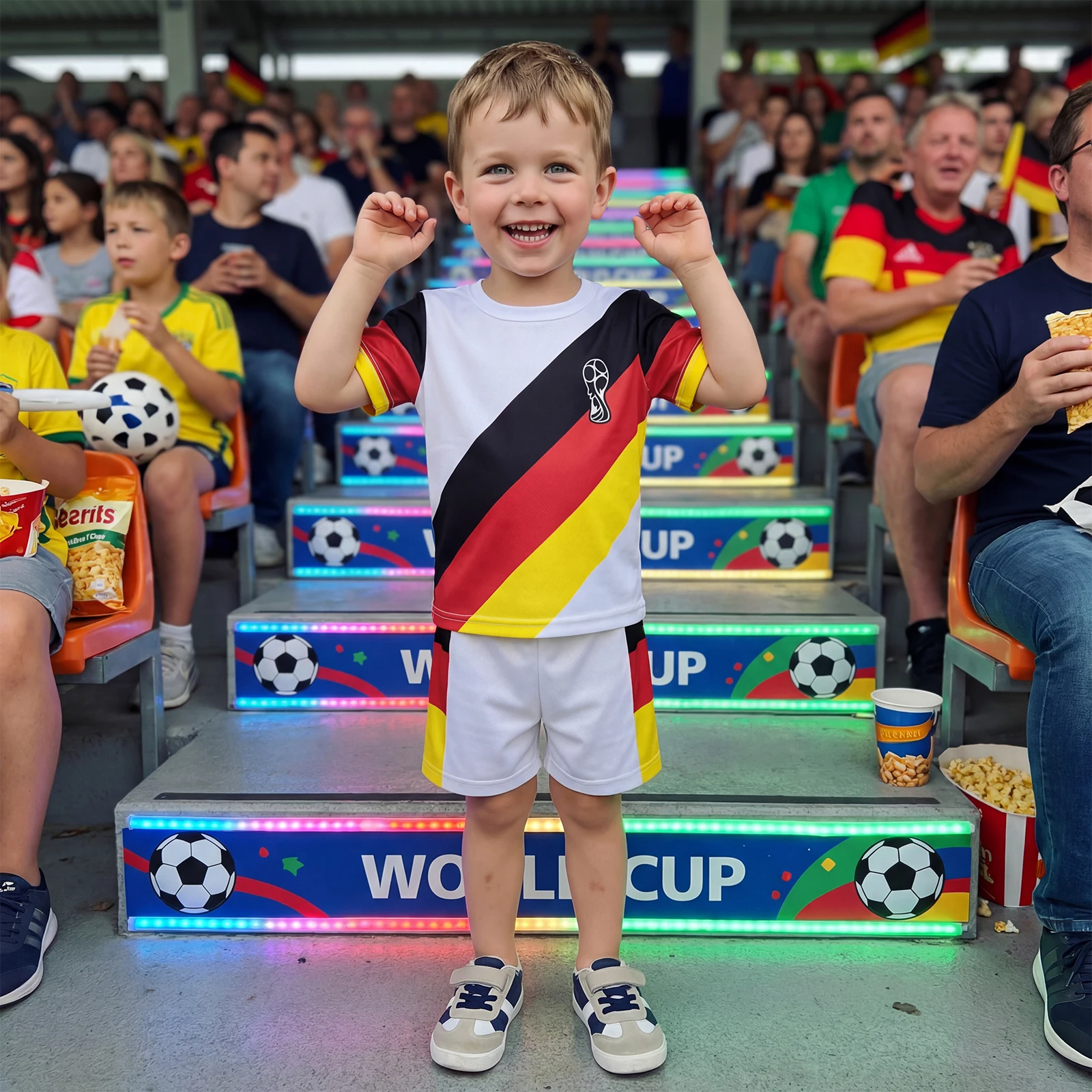 Toddler Baby Boy Summer Outfit Different Football Teams Design Short Sleeve Crew Neck Jersey and Shorts Fashion 2Pcs Set