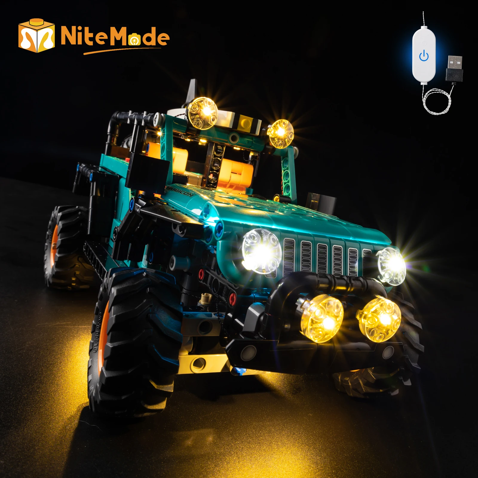 Led Light Set Suitable for Lego Jeep Wrangler Rubicon Suv 42227 Building Blocks (No Model)