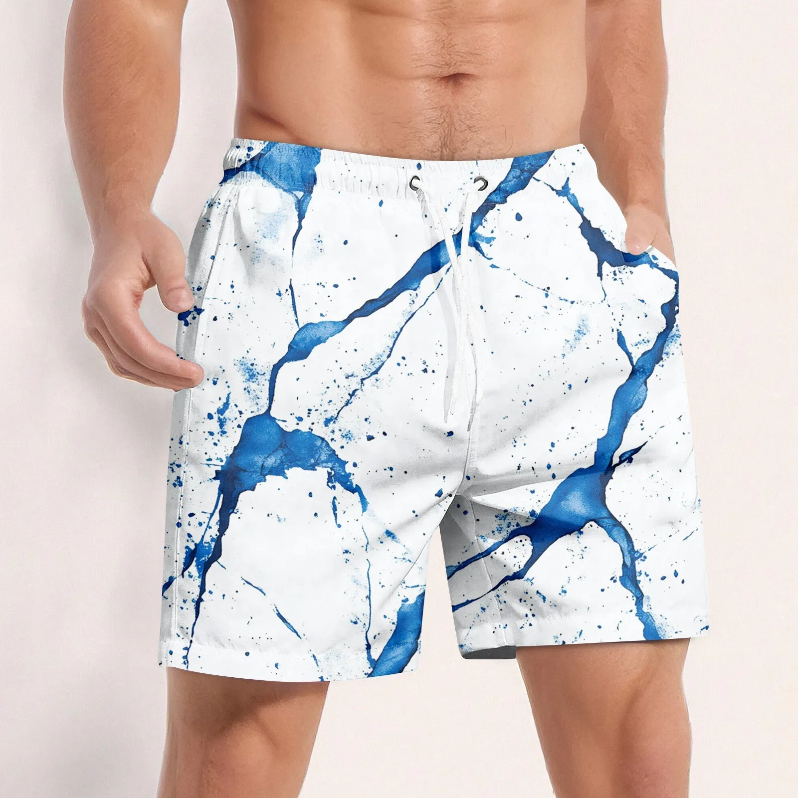

3d Printed Shorts Men's Hawaii Swim Shorts Summer Casual Drawstring Waist Vacation Beach Trunks Male Oversized Board Pants