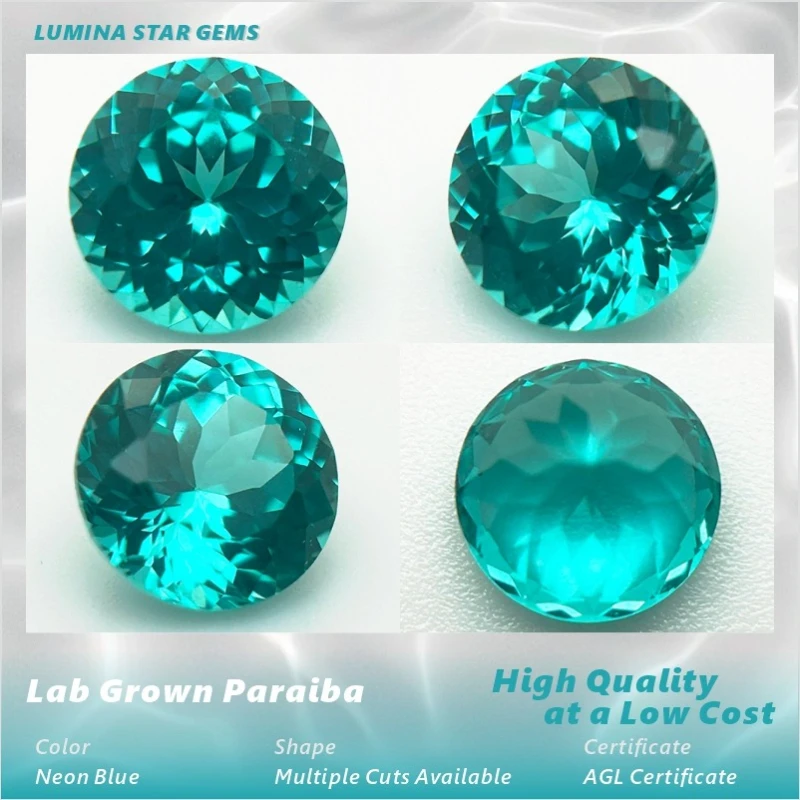 

lab Grown Paraiba Gemstone for DIY Jewelry Making Cushion Cut Inlay Ring Necklace AGL Certified lab Created Paraiba