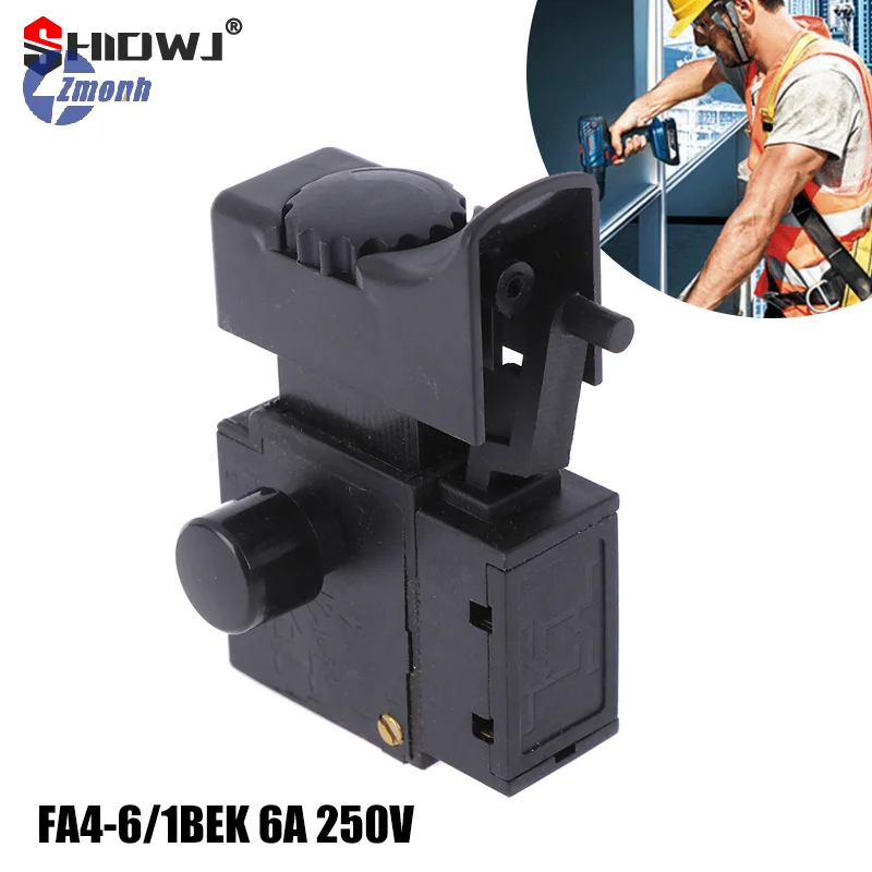 Novo! Botão de Controle de Velocidade para Furadeira Elétrica Fa2-6/1bek 6A 250V com Trava