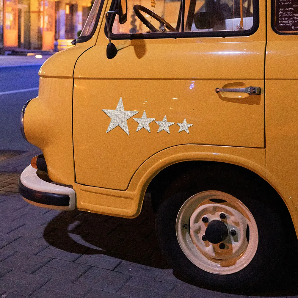 

2 set Crystal Rhinestone Car Sticker Star Shape Decal Self-Adhesive Vehicle Decoration Bling Auto Stickers Shiny Car Decals For