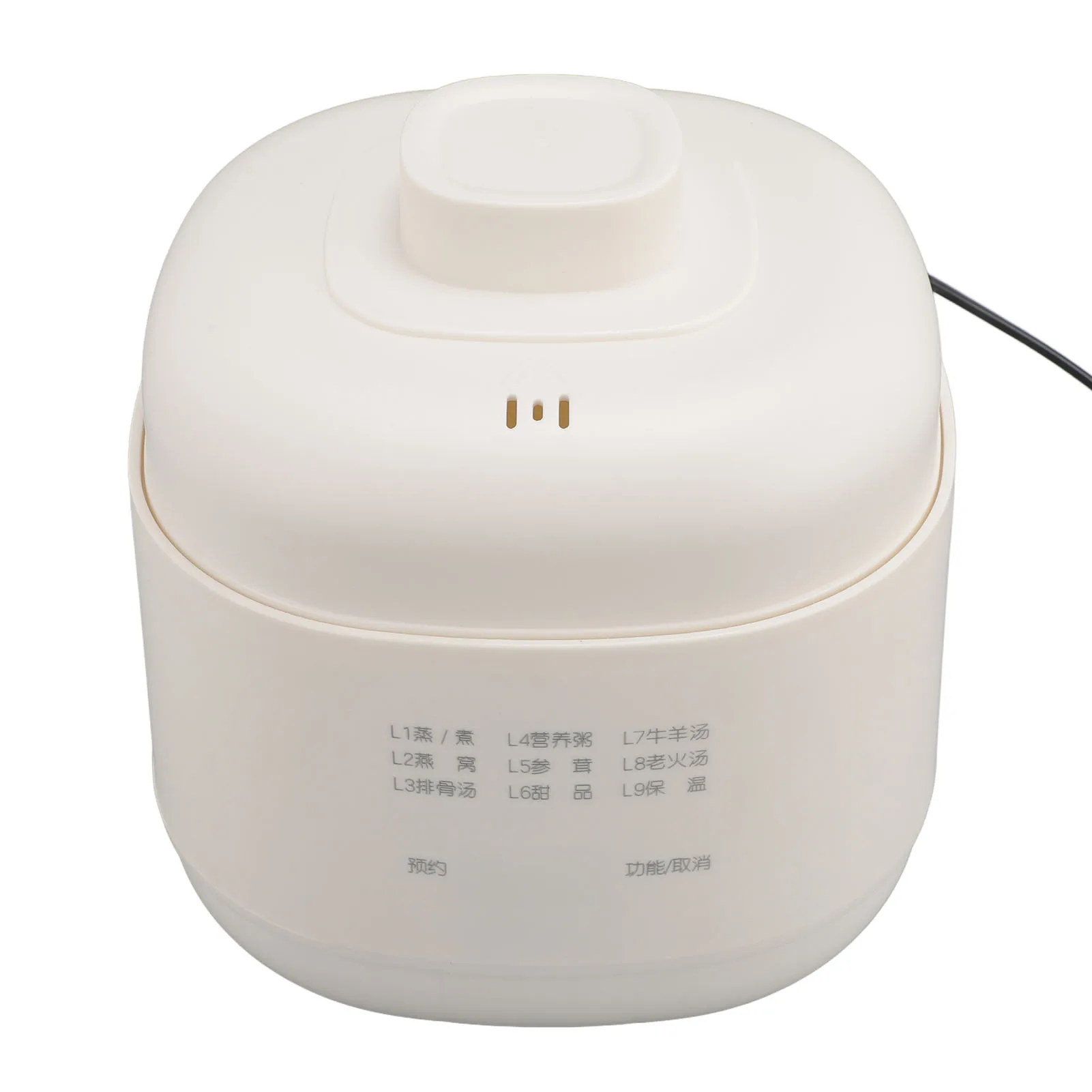 Mini Electric Stew Pot 200W 1L Ceramic Soup Porridge Cooker Anti Dry Burn Small Slow Cooker with Timer Lid for Home Kitchen