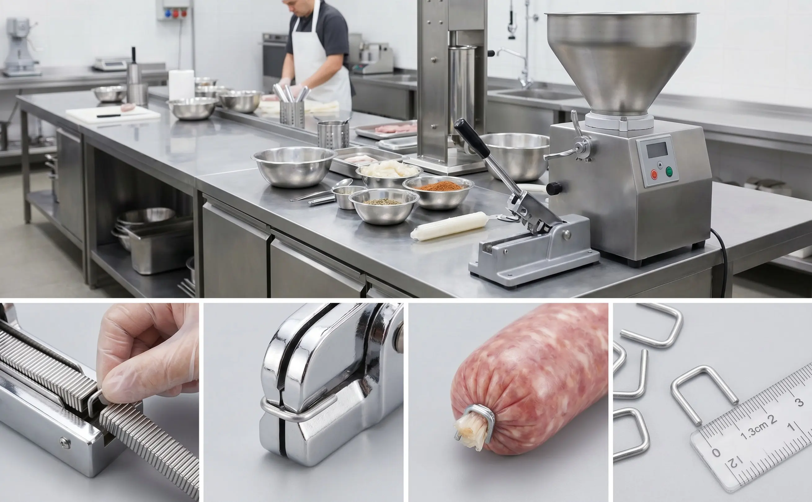 4000Pcs Aluminum U-Shape Sausage Twisting Clips Food Grade Meat Sealing Clamps for Sausage Clipper Machine Bag Tying Fastening