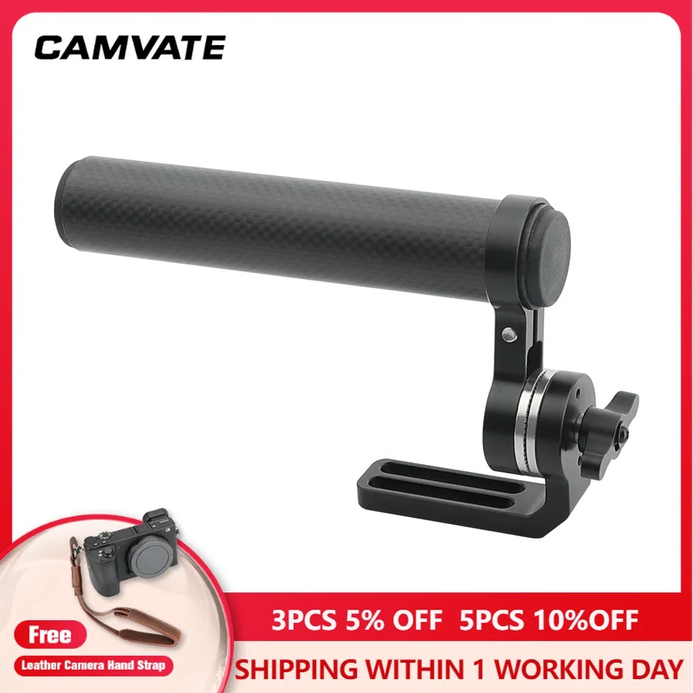 CAMVATE Carbon Fiber Top Handle Grip With M6 ARRI Rosette Mount Seat & 1/4