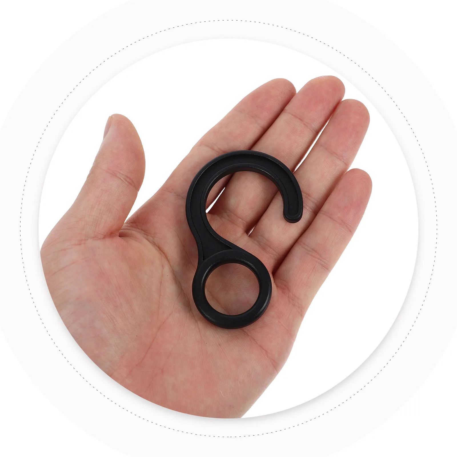 10Pcs Plastic Camping Hooks Circular Question Mark Design Lightweight Weather Resistant for Tent Anchoring Awning Hanger Tarp