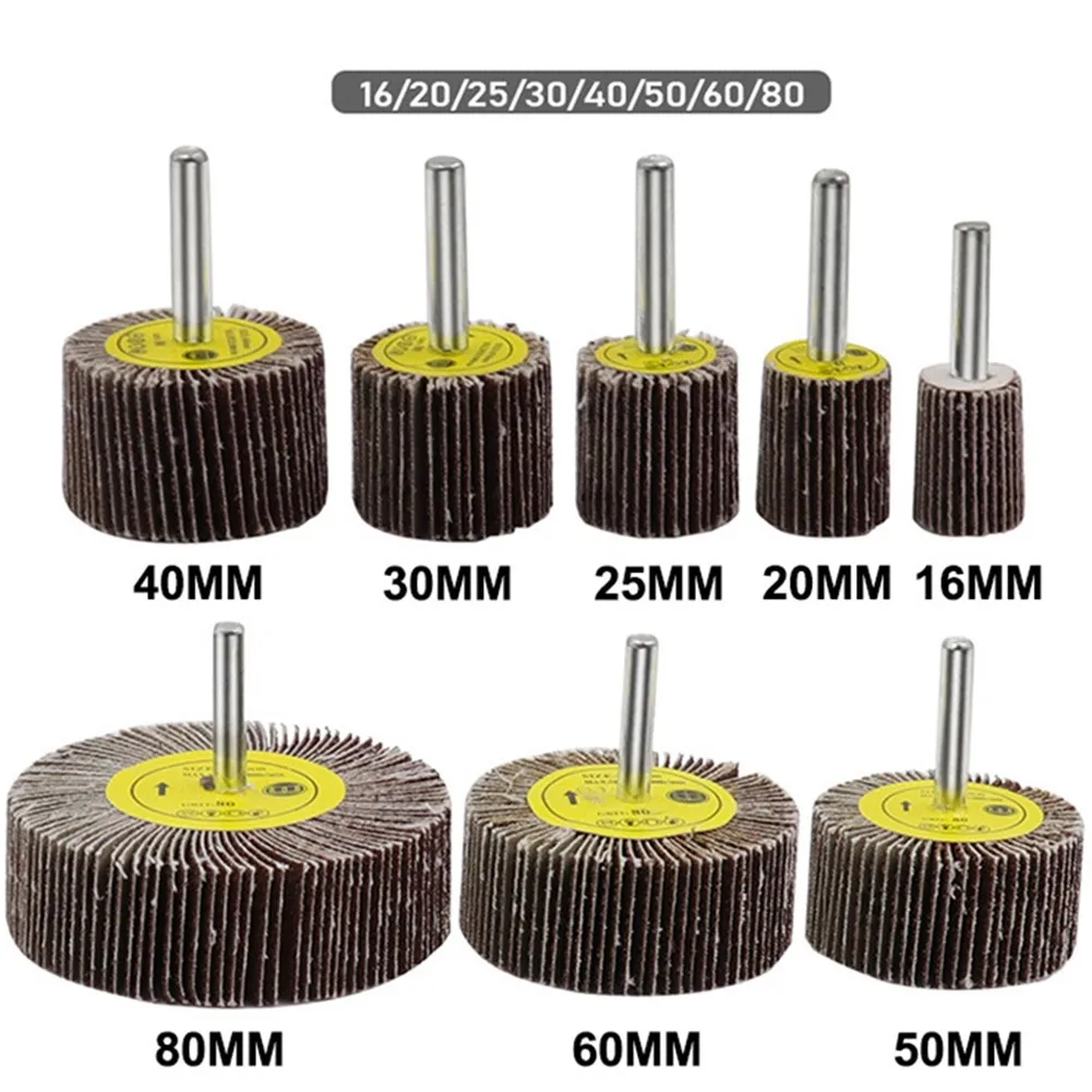 16-80mm 80 Grit Sanding Flap Wheel Disc Abrasive Grinding Wheel Dremel Accessories Sandpaper Grinding Polishing Tools For Drill