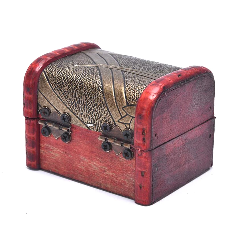 1 Stück Vintage antike Mini Holz Schatzkiste Aufbewahrung sbox Schmuck Veranstalter Box Geschenk box – Detail 7