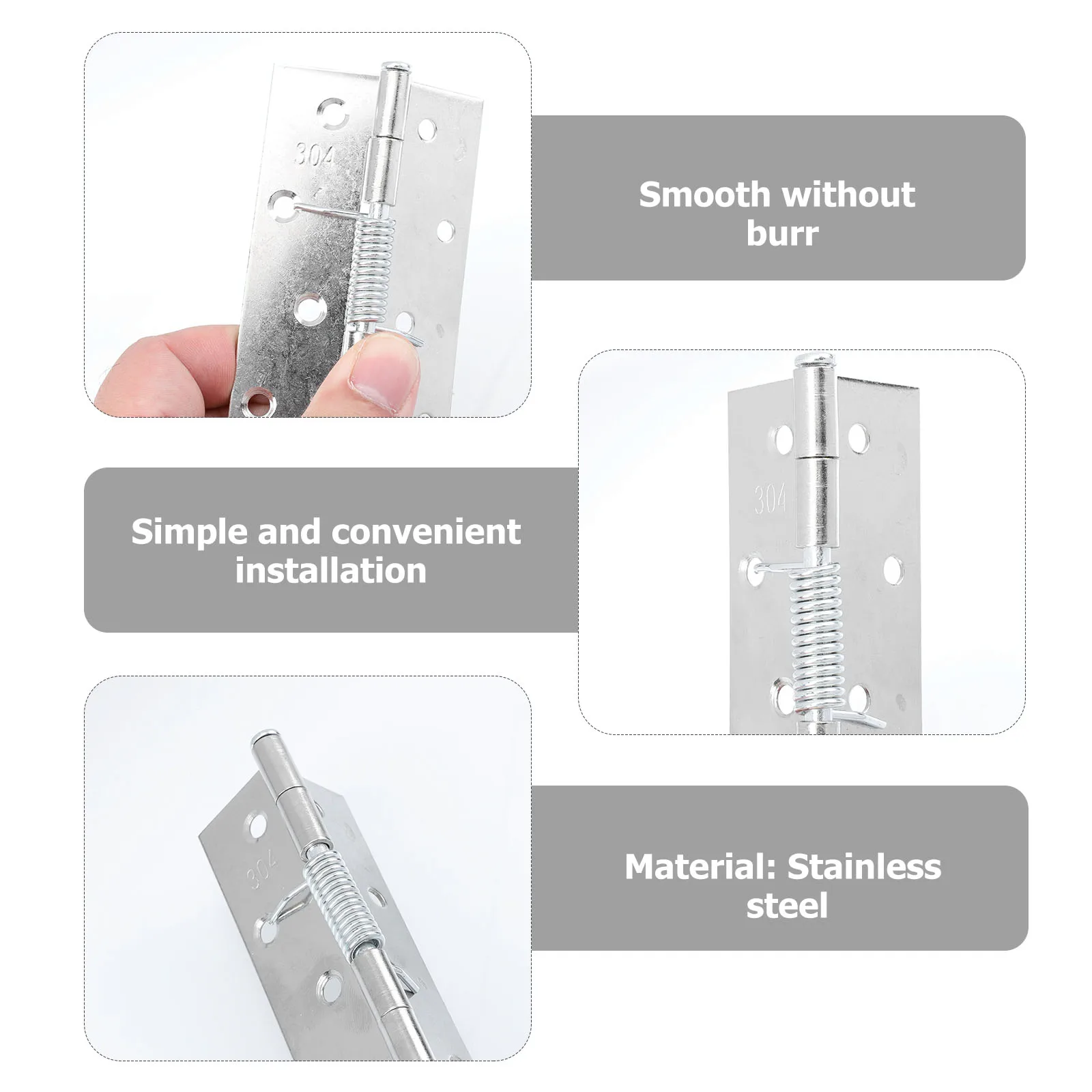 

4 Pcs Automatic Door Close-up Closer Self Closing Hinge Cupboard Self-closing Stainless Steel Federscharnier