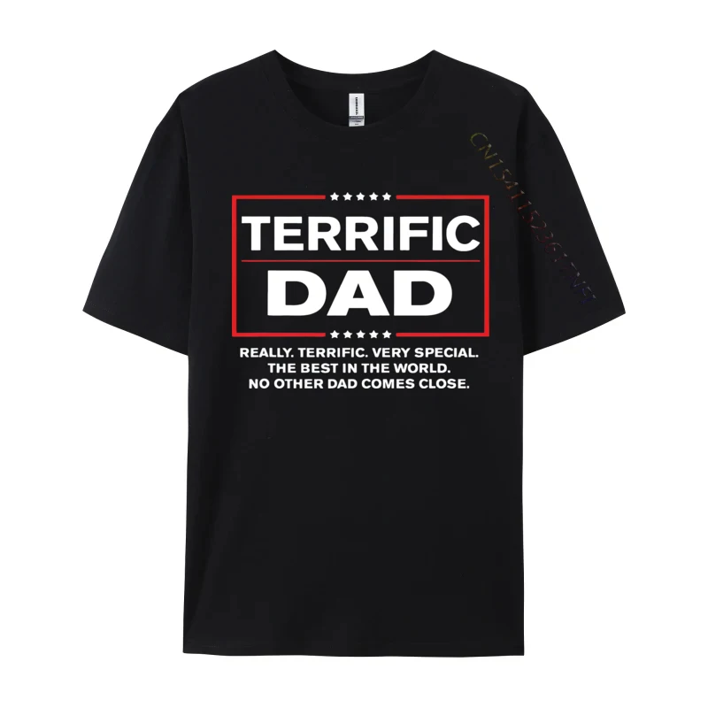 Terrific Dad Donald Trump Fathers Day T-shirt Retro T Shirts Funny Print Tee Shirts Pure Cotton Male Tops Designer T Shirt Men