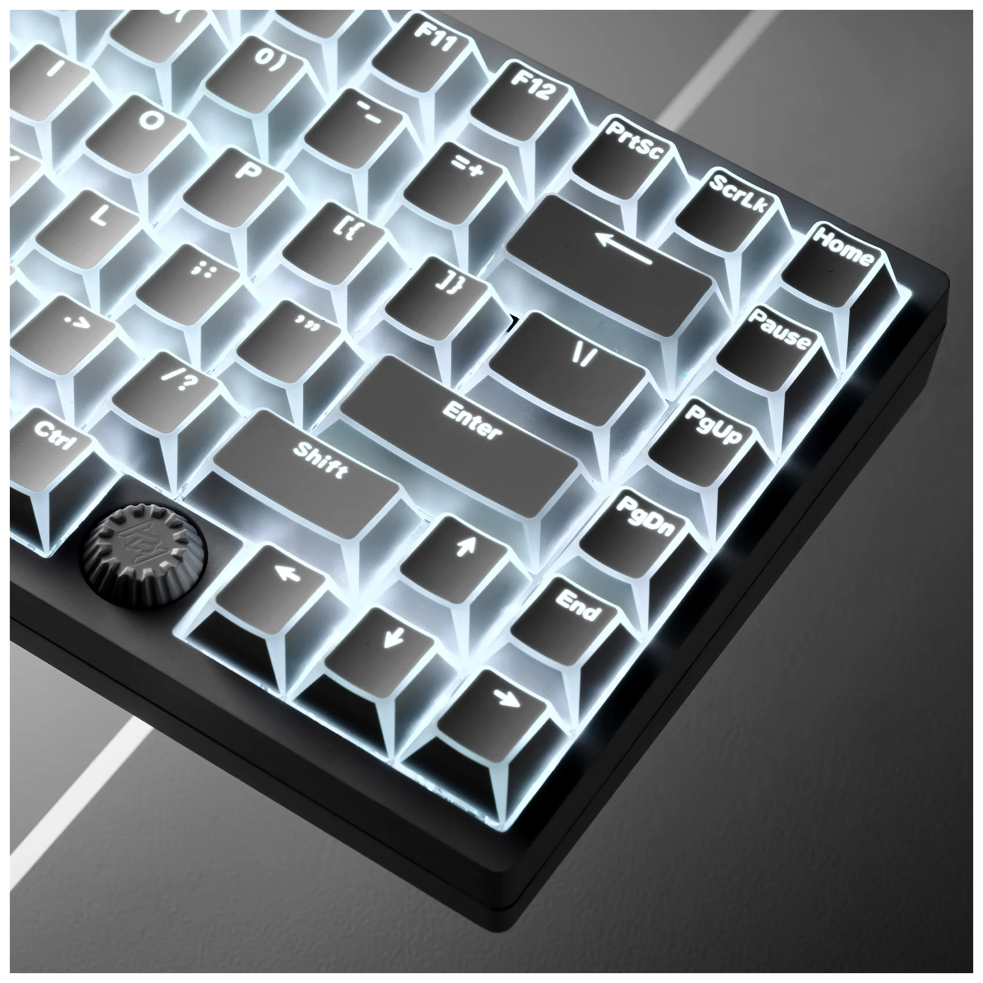 XVX White Top Print Shine Through Keycap for North Facing Keyboard PBT Cherry Profile 136 Keys Double Shot