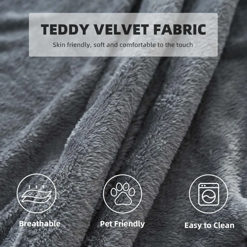 كرسي بين باج العملاق 3 في 1 للبالغين مع غطاء من الفرو القطيفة، وسادة أرضية قابلة للتحويل #5